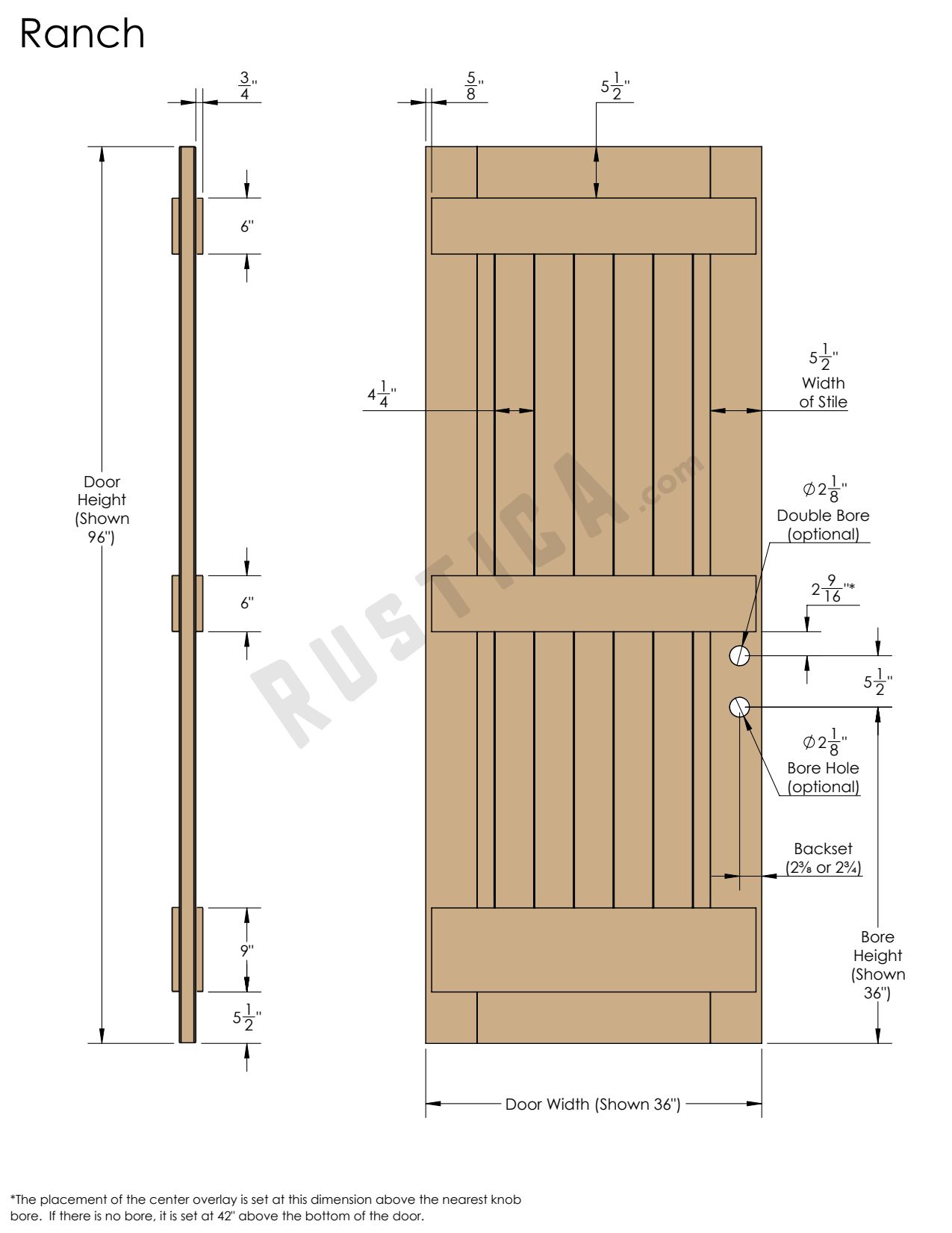 Ranch Exterior Slab Door | Rustica
